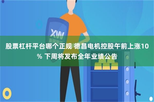 股票杠杆平台哪个正规 德昌电机控股午前上涨10% 下周将发布全年业绩公告