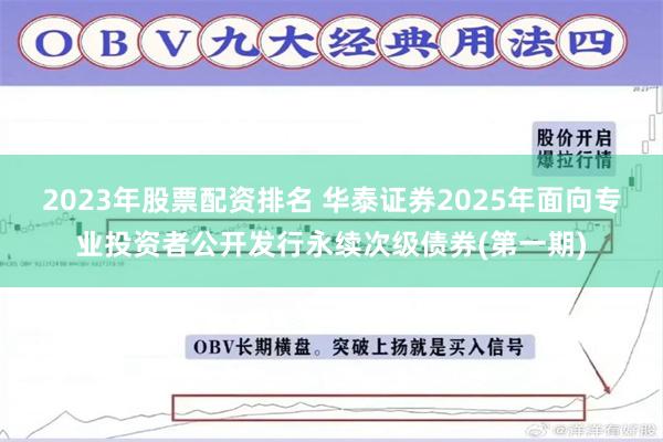 2023年股票配资排名 华泰证券2025年面向专业投资者公开发行永续次级债券(第一期)