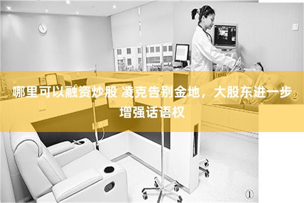 哪里可以融资炒股 凌克告别金地，大股东进一步增强话语权