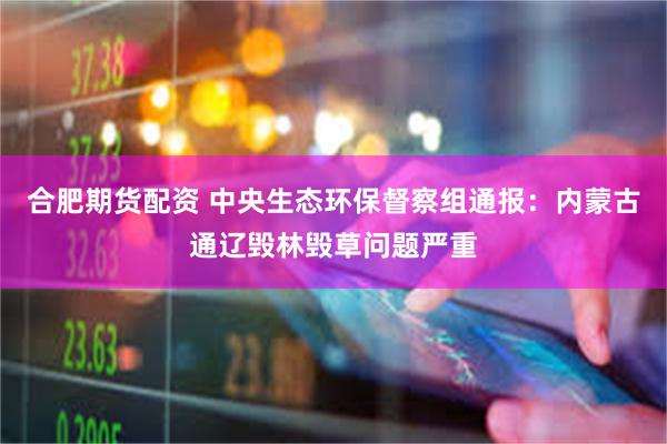 合肥期货配资 中央生态环保督察组通报：内蒙古通辽毁林毁草问题严重