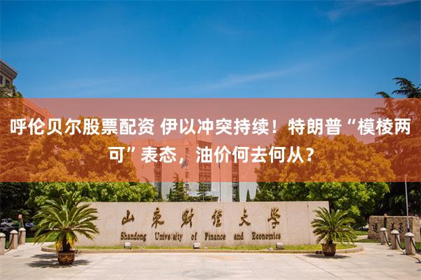 呼伦贝尔股票配资 伊以冲突持续！特朗普“模棱两可”表态，油价何去何从？