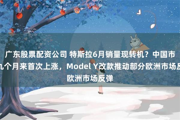 广东股票配资公司 特斯拉6月销量现转机？中国市场九个月来首次上涨，Model Y改款推动部分欧洲市场反弹