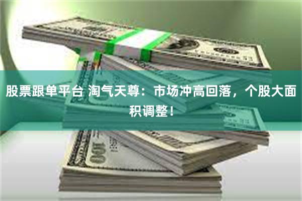 股票跟单平台 淘气天尊：市场冲高回落，个股大面积调整！