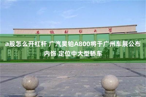 a股怎么开杠杆 广汽昊铂A800将于广州车展公布内饰 定位中大型轿车