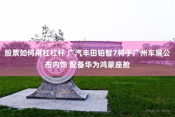 股票如何用杠杠杆 广汽丰田铂智7将于广州车展公布内饰 配备华为鸿蒙座舱