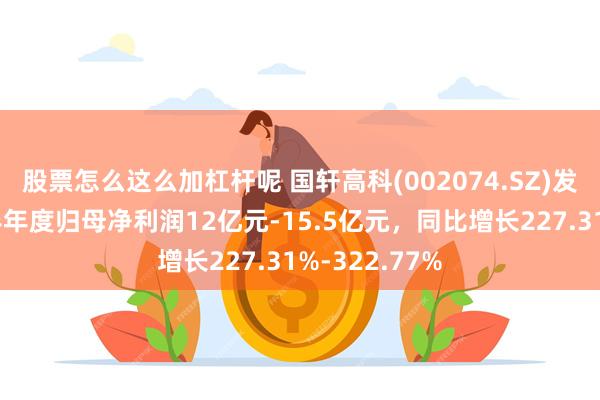 股票怎么这么加杠杆呢 国轩高科(002074.SZ)发预增，预计半年度归母净利润12亿元-15.5亿元，同比增长227.31%-322.77%