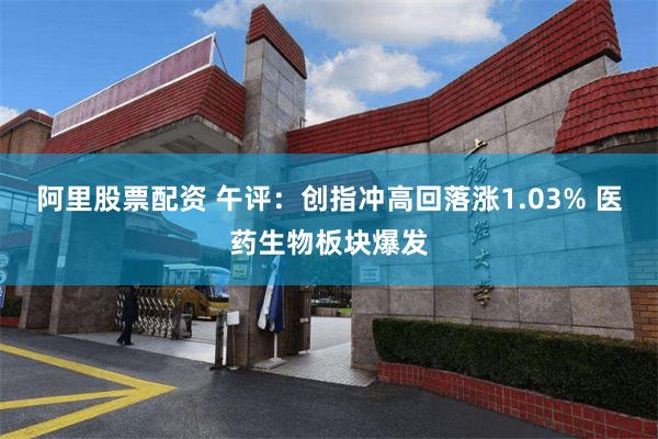 阿里股票配资 午评：创指冲高回落涨1.03% 医药生物板块爆发