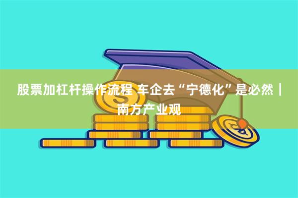 股票加杠杆操作流程 车企去“宁德化”是必然｜南方产业观